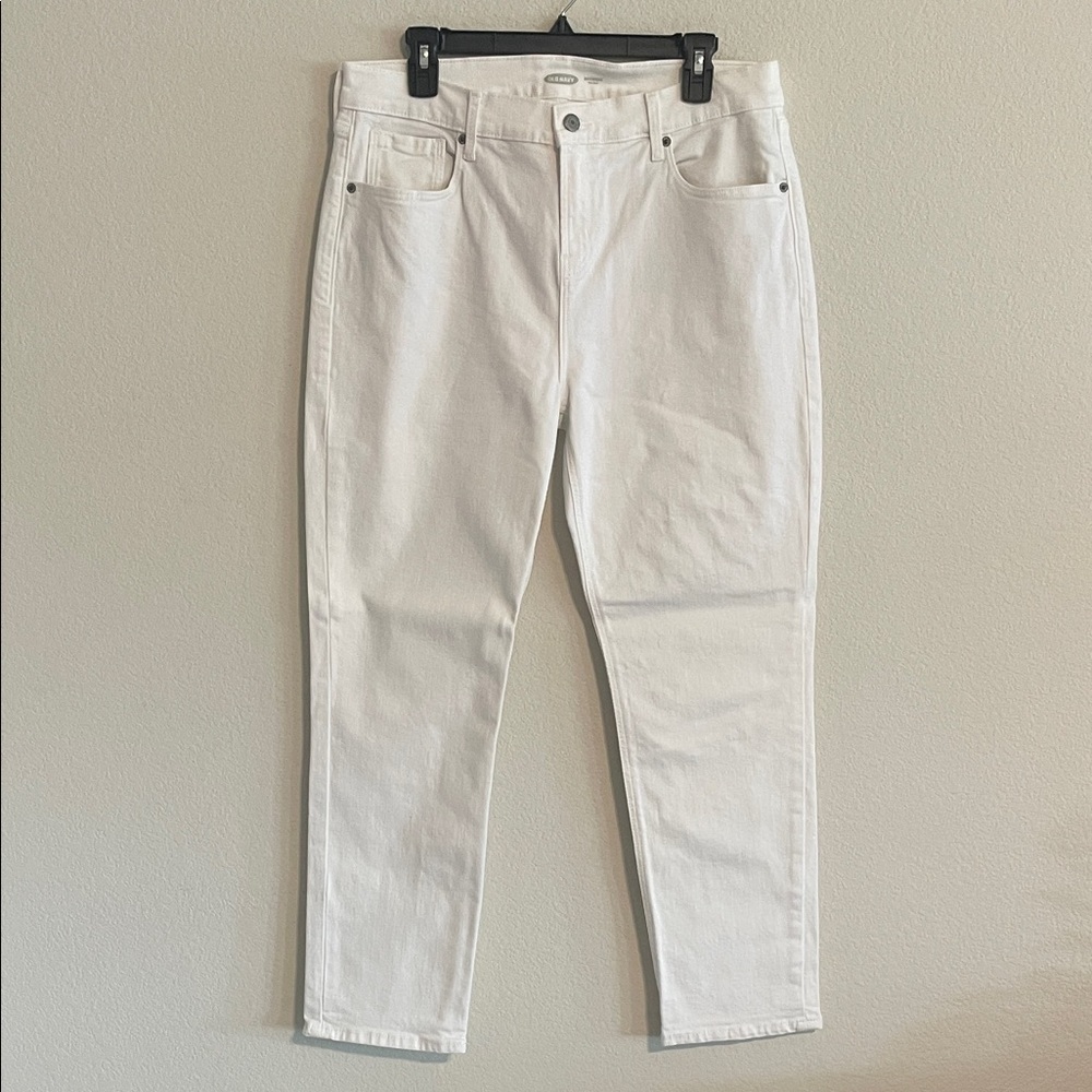 Old Navy Women Boyfriend Cut White Denim Jeans Stretch Western Cotton Classic